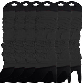 6x Black Leg Warmers Bulk - Womens Dance Costume/80s Party