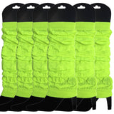 6x LEG WARMERS Knitted Womens Neon Party Knit Ankle Fluro Dance Costume 80s BULK - Lilac