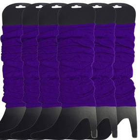 6x Purple Leg Warmers Bulk Pack - Womens Dance Costume/80s Party