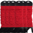 6x LEG WARMERS Knitted Womens Neon Party Knit Ankle Fluro Dance Costume 80s BULK - Red