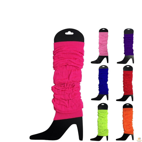 6x LEG WARMERS Knitted Womens Neon Party Knit Ankle Fluro Dance Costume 80s BULK - Assorted Pack