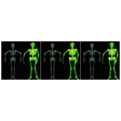 3x 90cm Glow in the Dark White Plastic Hanging Skeleton Pack - Halloween Decoration