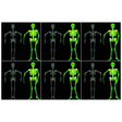 6x 90cm Glow in the Dark White Plastic Hanging Skeleton Bulk Pack - Halloween Decoration