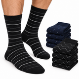 9 Pairs Cotton Business Socks Bulk Pack - Assorted Pack (Mens Dress Crew Casual Work Socks)