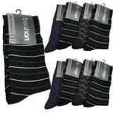 9 Pairs Cotton Business Socks Bulk Pack - Assorted Pack (Mens Dress Crew Casual Work Socks)