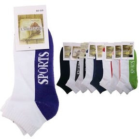 9x Cotton Sports Ankle Socks Bulk Pack - Low Cut Anklet Cushion Running Socks (Assorted Colours)