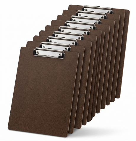 12x WOODEN A4 CLIPBOARD Hardboard Menu Clip Office Restaurant Writing Board BULK