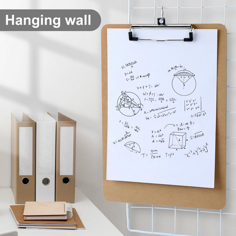 12x Wooden A4 Clipboard Bulk Pack - Office Writing Board/Restaurant Menu Clip Hardboard