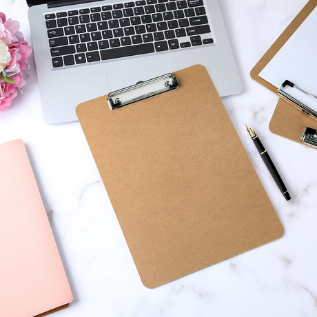 Wooden A4 Clipboard - Office Writing Board/Restaurant Menu Clip Hardboard