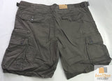 Mens 100% Cotton Cargo Shorts - Khaki Green (Heavy Duty Summer Shorts)