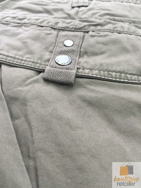 Mens 100% Cotton Cargo Shorts - Khaki Green (Heavy Duty Summer Shorts)