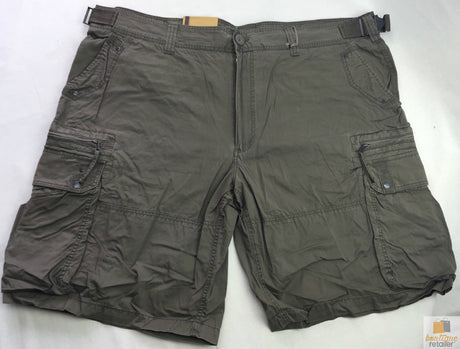 Mens 100% Cotton Cargo Shorts - Khaki Green (Heavy Duty Summer Shorts)