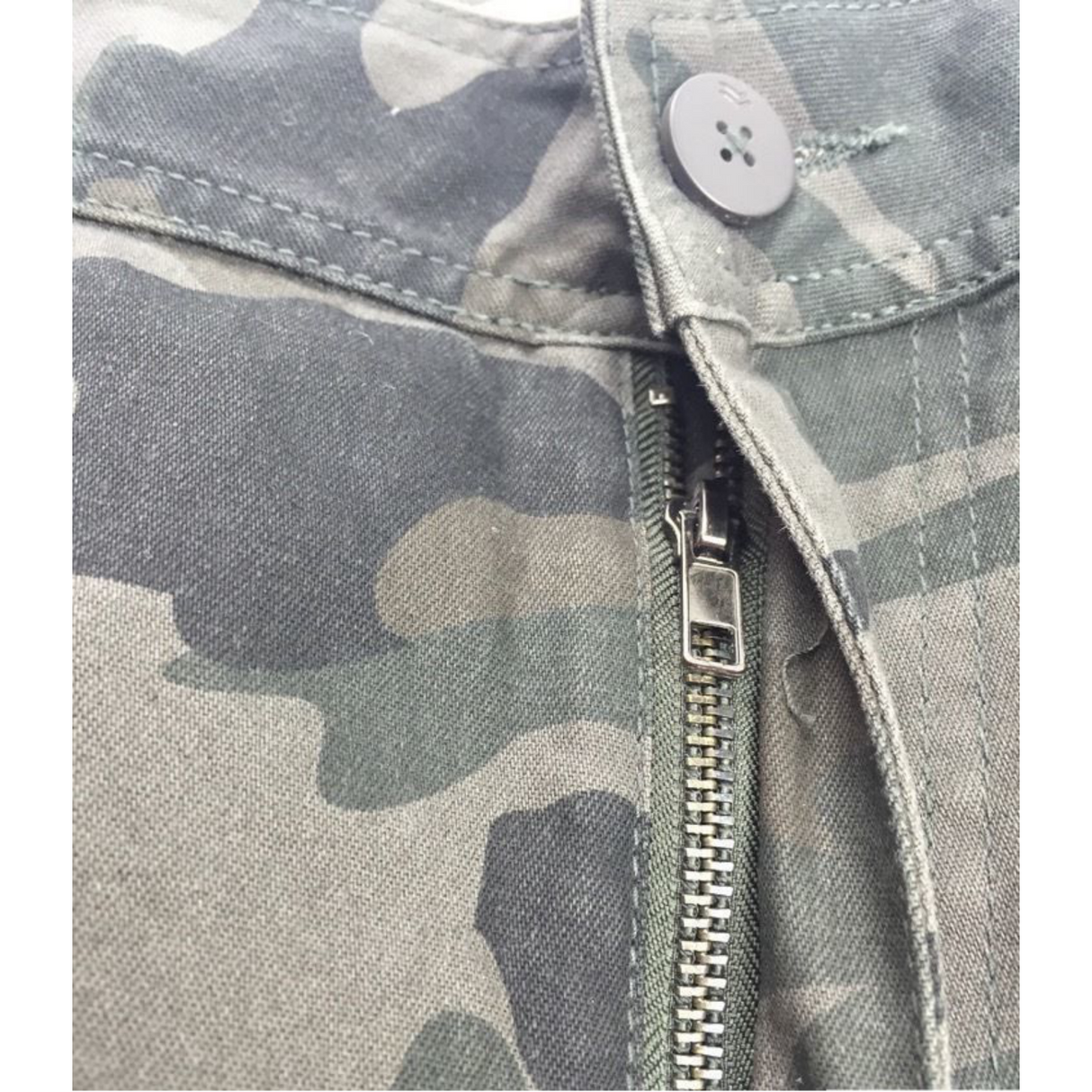 Mens Heavy Duty Cargo Shorts - Dark Camo (Adjustable 100% Cotton Drill Work Summer)