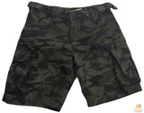 Deluxe Heavy Duty CARGO SHORTS 100% COTTON Drill Summer Work Adjustable - Dark Camouflage