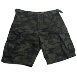 Mens Heavy Duty Cargo Shorts - Dark Camo (Adjustable 100% Cotton Drill Work Summer)
