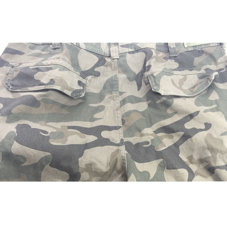 Mens Heavy Duty Cargo Shorts - Dark Camo (Adjustable 100% Cotton Drill Work Summer)
