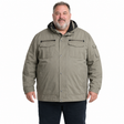Mens Plus Size 100% Cotton Hooded Winter Coat - Green (Big & Tall Warm Jacket)