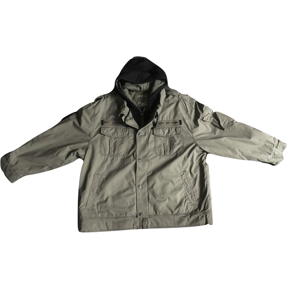 Mens Plus Size 100% Cotton Hooded Winter Coat - Green (Big & Tall Warm Jacket)