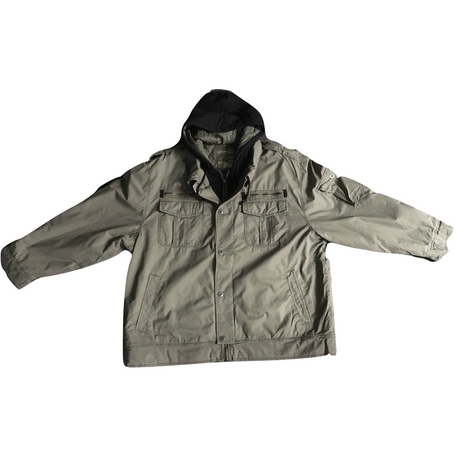 Mens Plus Size 100% Cotton Hooded Winter Coat - Green (Big & Tall Warm Jacket)