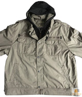 Mens Plus Size 100% Cotton Hooded Winter Coat - Green (Big & Tall Warm Jacket)