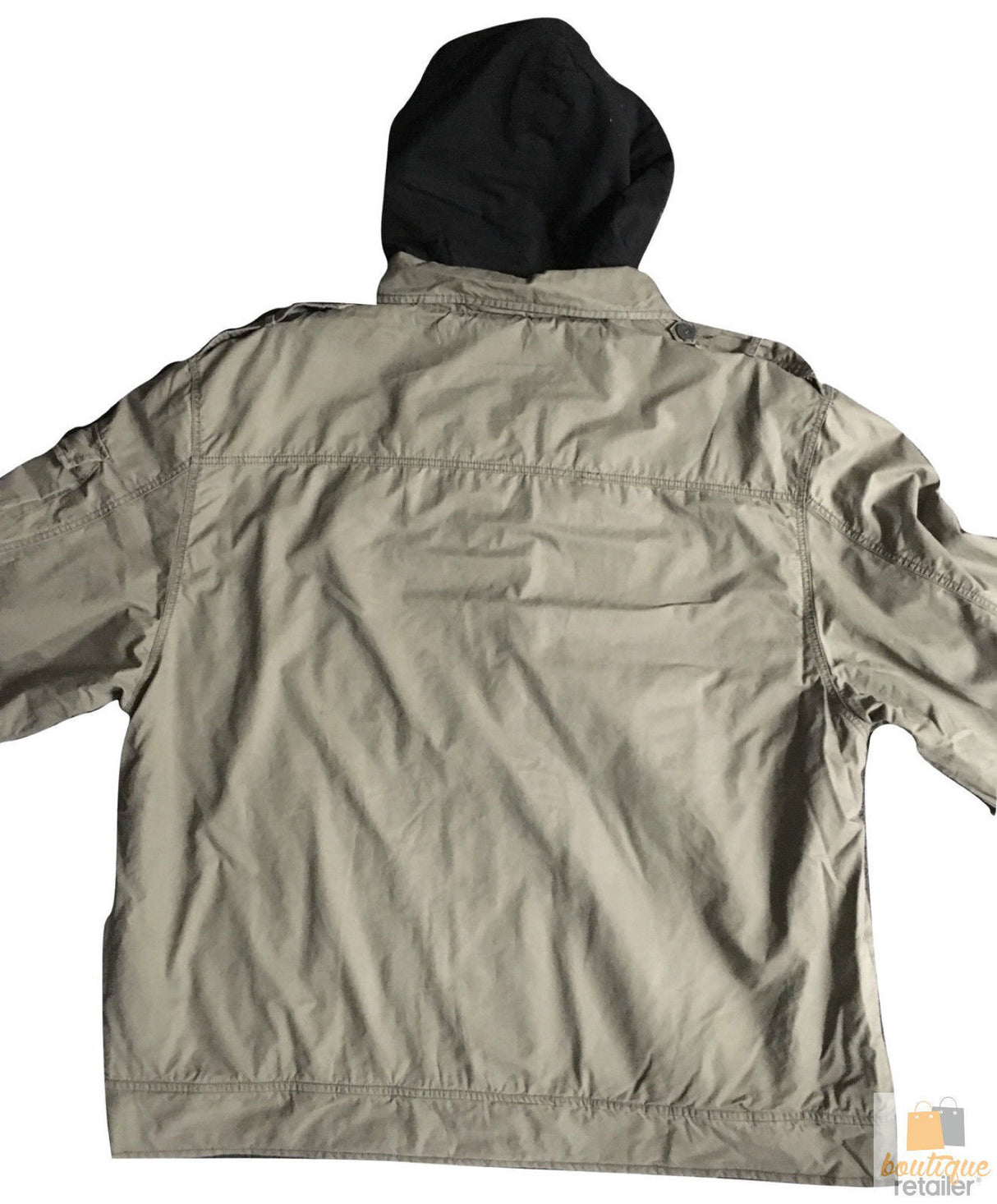 Mens Plus Size 100% Cotton Hooded Winter Coat - Green (Big & Tall Warm Jacket)