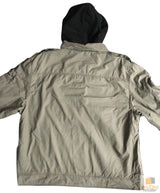 Mens Plus Size 100% Cotton Hooded Winter Coat - Green (Big & Tall Warm Jacket)