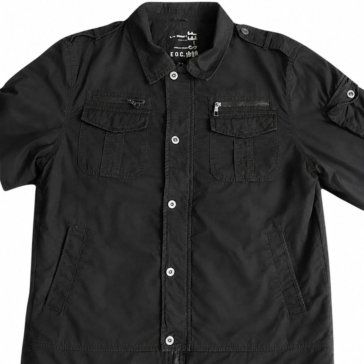 Mens Plus Size 100% Cotton Jacket - Black (Big & Tall Winter Coat)