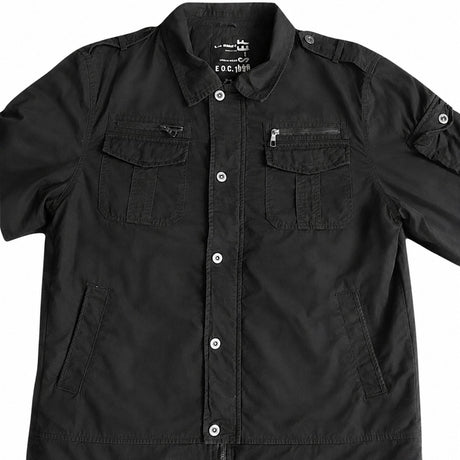 Mens Plus Size 100% Cotton Jacket - Black (Big & Tall Winter Coat)