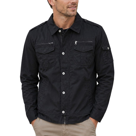 Mens Plus Size 100% Cotton Jacket - Black (Big & Tall Winter Coat)