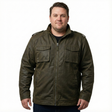MENS PLUS SIZE JACKET King Extra Big & Tall Hood Coat 100% COTTON Warm Winter Large - Olive - 5XL