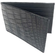 Mens Genuine Crocodile Leather Slim Bi Fold Wallet - Black