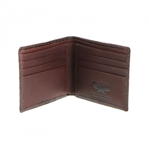 Mens Genuine Skin Crocodile Leather Wallet Bi Fold Credit Card Gift - Brown