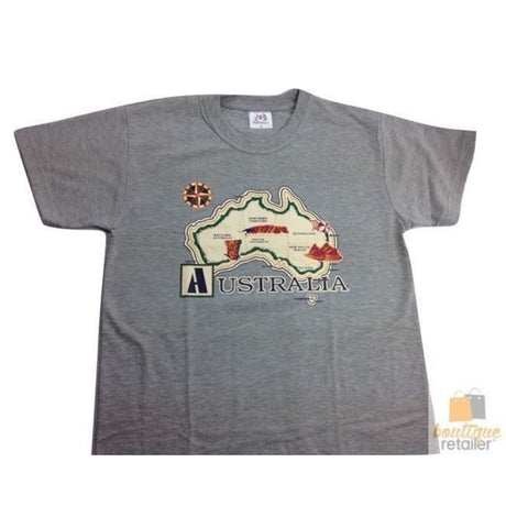 Grey Adults Australia T-Shirt - 100% Cotton Souvenir Gift