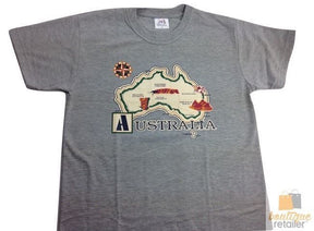 Grey Adults Australia T-Shirt - 100% Cotton Souvenir Gift