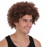 Brown Afro Wig - Deluxe Curly Hair for 70s/80s Costume & Fancy Dress Party