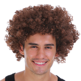 Brown Afro Wig - Deluxe Curly Hair for 70s/80s Costume & Fancy Dress Party