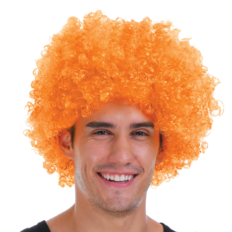 Orange Afro Wig - Deluxe Curly Hair for 70s/80s Costume & Fancy Dress Party