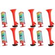 6x Air Horn Bulk Pack - Loud Pump Action Reusable Plastic Klaxon (Party Prop/Sports Event)