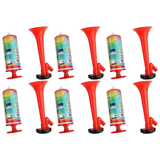 6x Air Horn Bulk Pack - Loud Pump Action Reusable Plastic Klaxon (Party Prop/Sports Event)