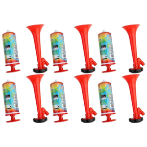 6x Air Horn Bulk Pack - Loud Pump Action Reusable Plastic Klaxon (Party Prop/Sports Event)