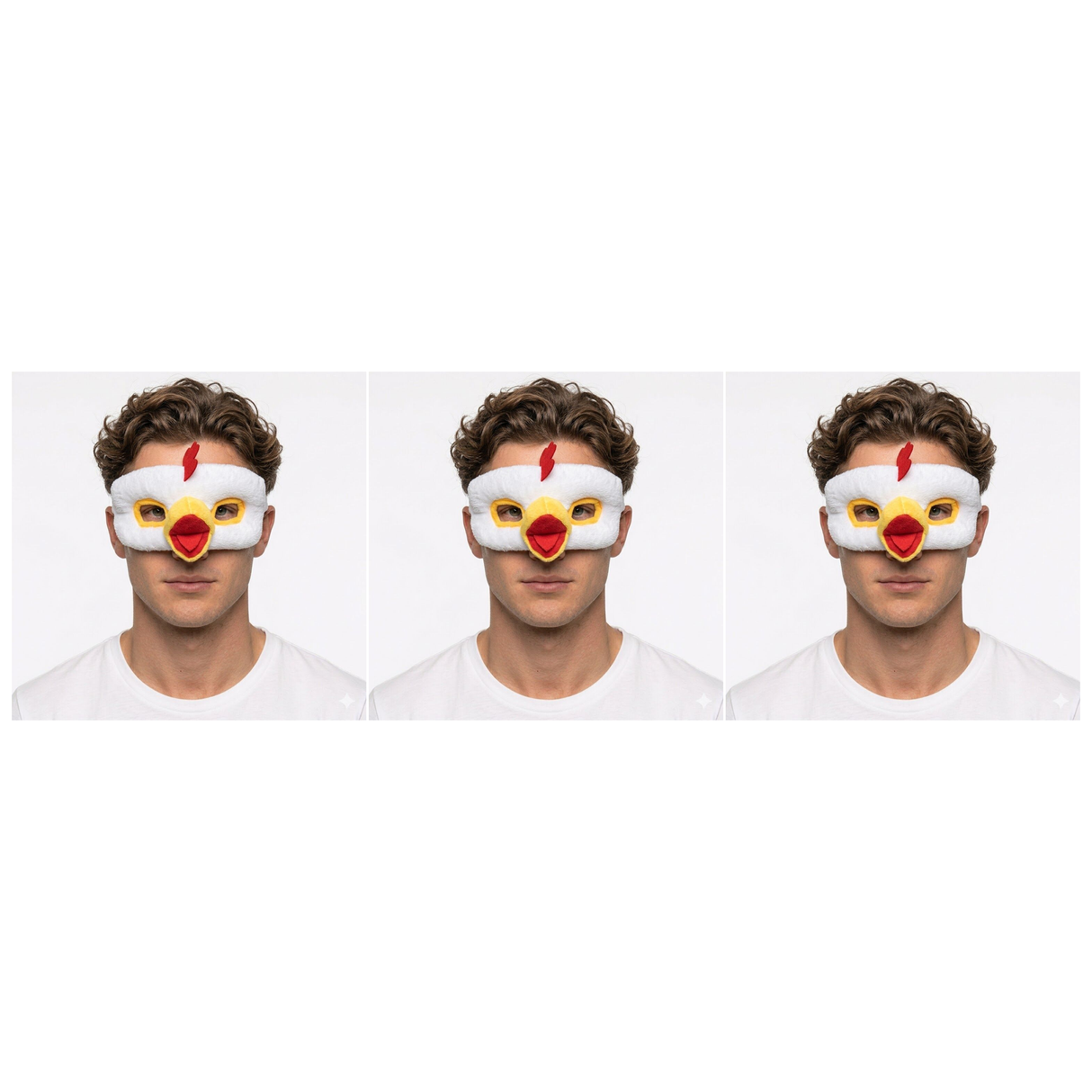 3x Chicken Eye Mask – Animal Costume Accessory for Halloween & Party (Pack)