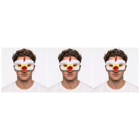 3x Chicken Eye Mask – Animal Costume Accessory for Halloween & Party (Pack)