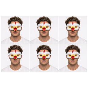 6x Chicken Eye Mask – Animal Costume Accessory for Halloween & Party (Bulk Pack)