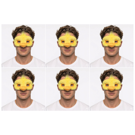 6x Duck Eye Mask – Animal Costume Accessory for Halloween & Party (Bulk Pack)