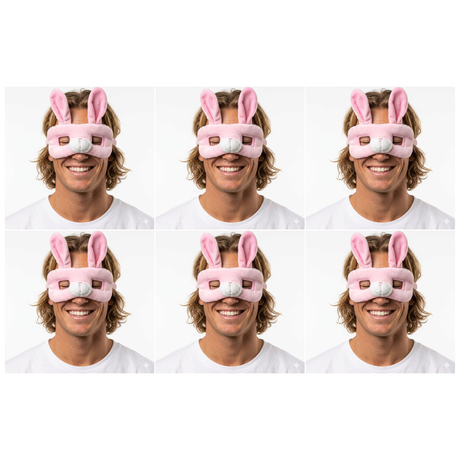 6x Bunny Rabbit Eye Mask – Animal Costume Accessory for Halloween & Party (Bulk Pack)