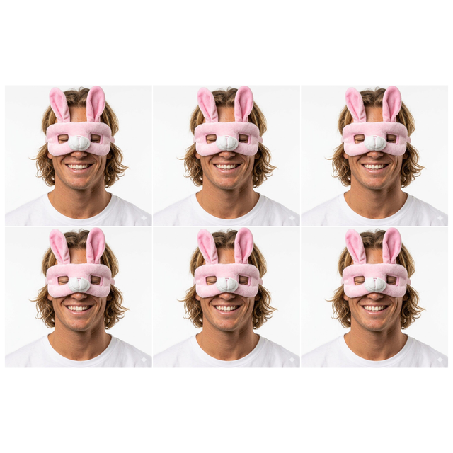 6x Bunny Rabbit Eye Mask – Animal Costume Accessory for Halloween & Party (Bulk Pack)