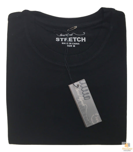 Mens COTTON STRETCH T-SHIRT Tee Top Plain Blank Adults Slim Skinny Fitted - Grey