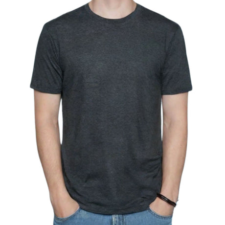 Mens COTTON STRETCH T-SHIRT Tee Top Plain Blank Adults Slim Skinny Fitted - White