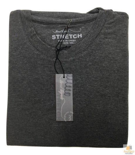Mens COTTON STRETCH T-SHIRT Tee Top Plain Blank Adults Slim Skinny Fitted - White