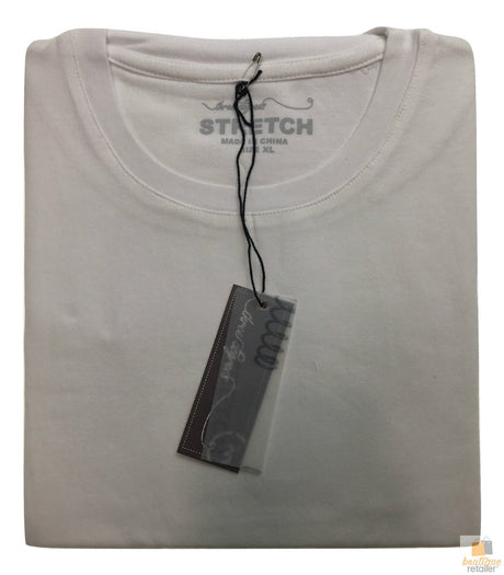 Mens COTTON STRETCH T-SHIRT Tee Top Plain Blank Adults Slim Skinny Fitted